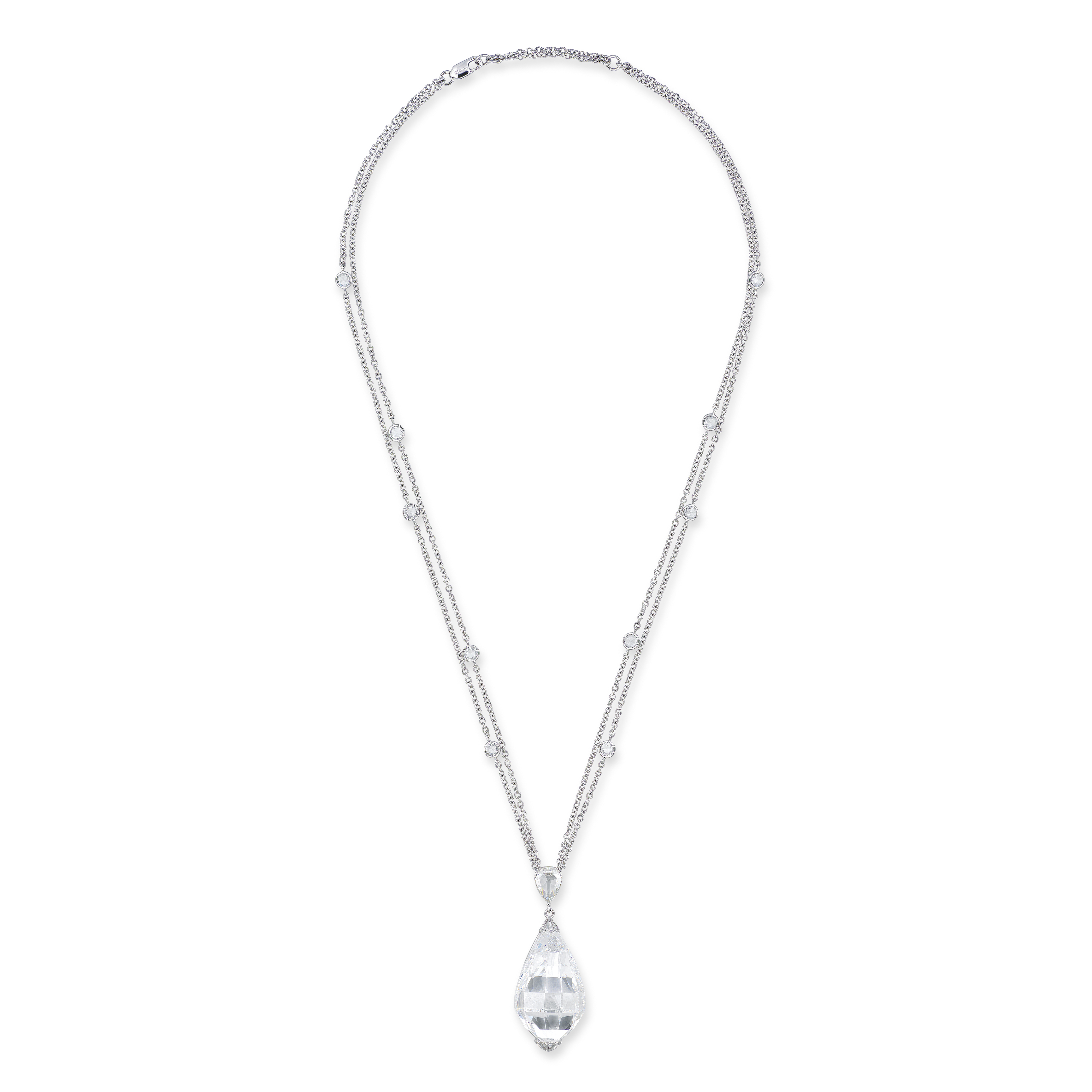 D Colour Flawless Type IIA Briolette Diamond Pendant Necklace of 50.05 CaratsPrice Realised: HK$20,650,000 / US$2,672,597