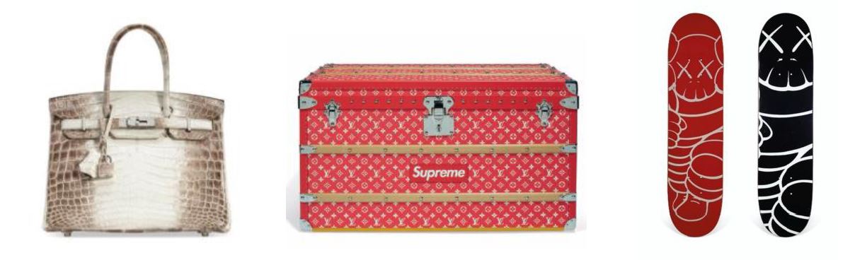 A LIMITED EDITION RED & WHITE MONOGRAM MALLE COURRIER 90 TRUNK WITH SILVER  HARDWARE BY SUPREME