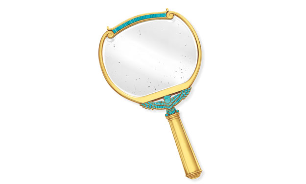 A TURQUOISE AND GOLD MIRROR BY BVLGARI THE BURTON WEDDING BANDS