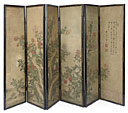 A Chinese six-leaf lacquer screen 
