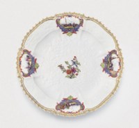 A MEISSEN SHAPED OCTAFOIL PLATE FROM THE TSARINA ELIZABETH I OF RUSSIA SERVICE