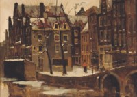 Grimburgwal in winter, Amsterdam