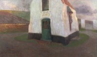 't Kappeleke - The chapel near Bruges with the dike of the Ghent-Bruges-Ostend canal in the distance