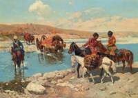 Cherkesses crossing a river