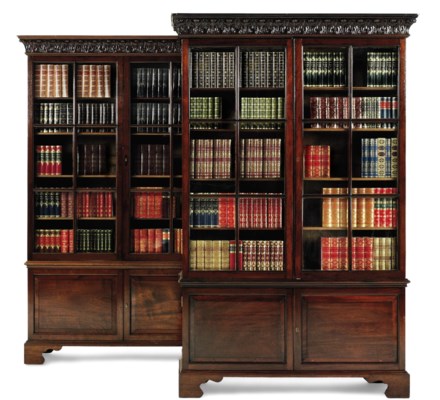 A Pair Of George Ii Style Mahogany Bookcases 20th