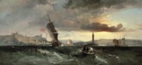Trading brigs heading into Whitby on the tide
