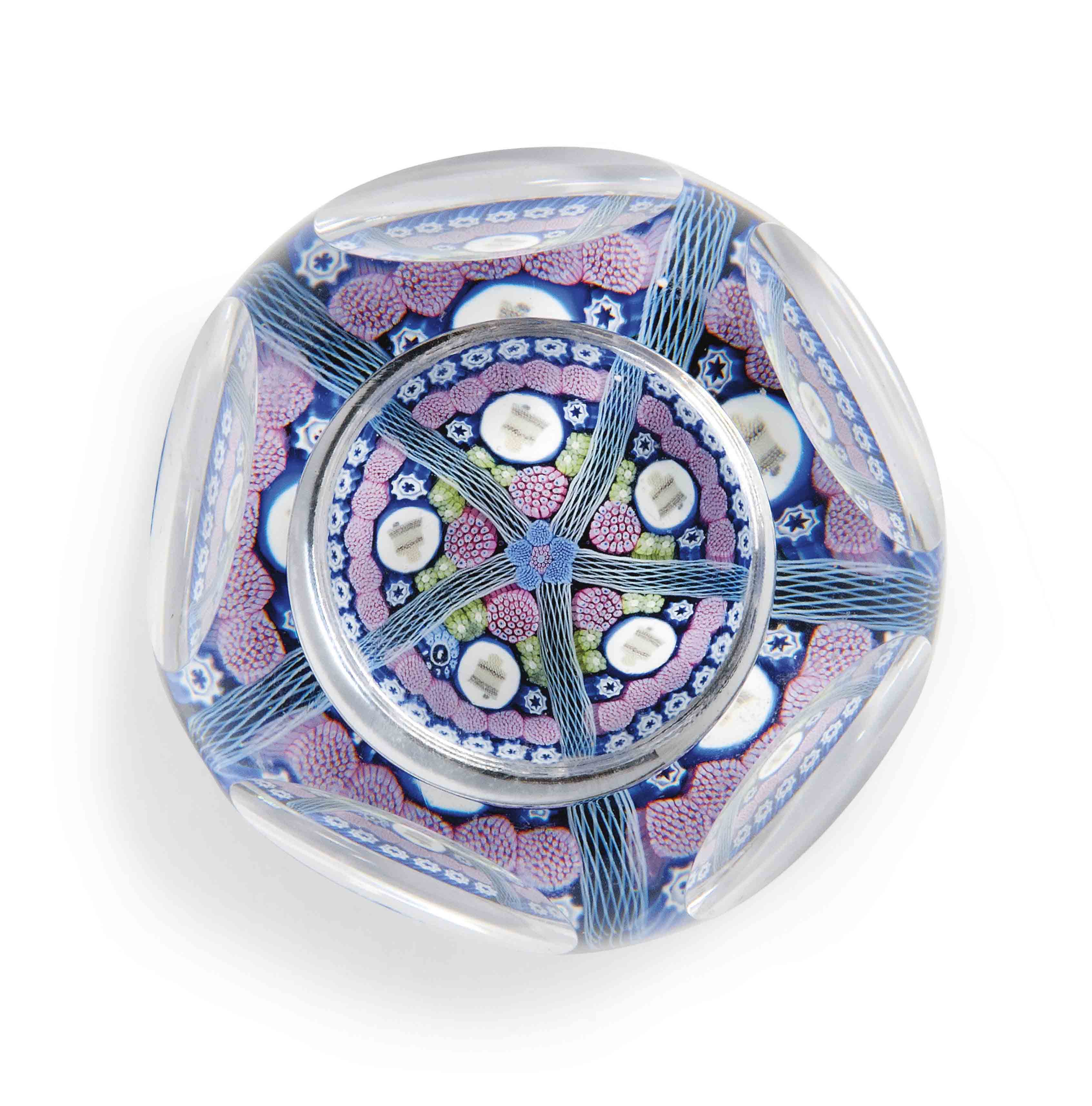 SIX WHITEFRIARS MILLEFIORI PAPERWEIGHTS , 20TH CENTURY, THE FIRST FOUR WITH PAPER LABELS, BOXES