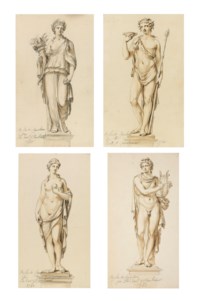 Studies for statues of pedestals of Apollo, Venus, Bacchus and Ceres, for the Marino Casino, Clontarf, Co. Dublin