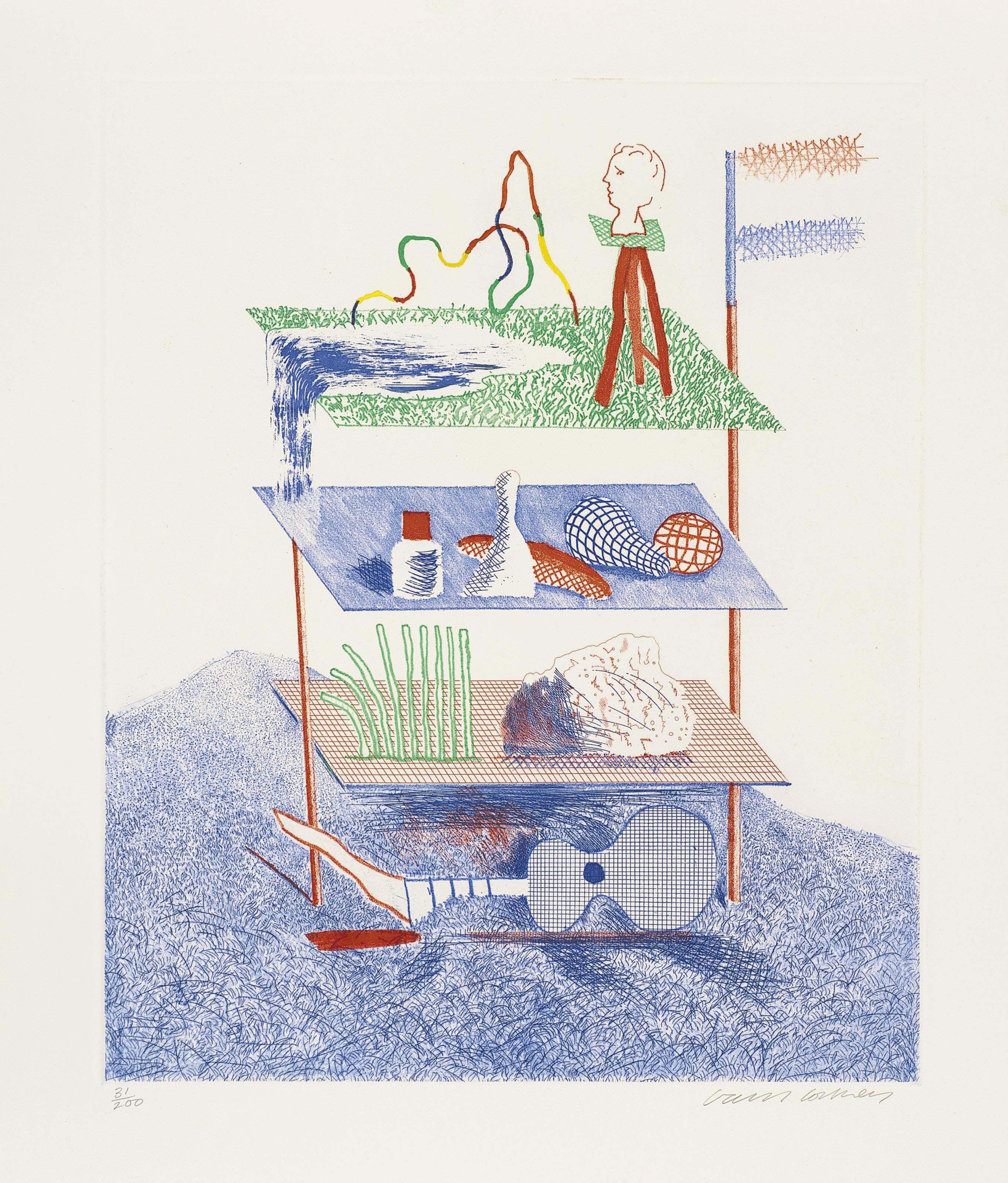 David Hockney (b. 1937) , The Blue Guitar (S.A.C. 199218; Tokyo 178