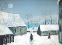 Village scene in winter