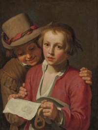 Two boys singing