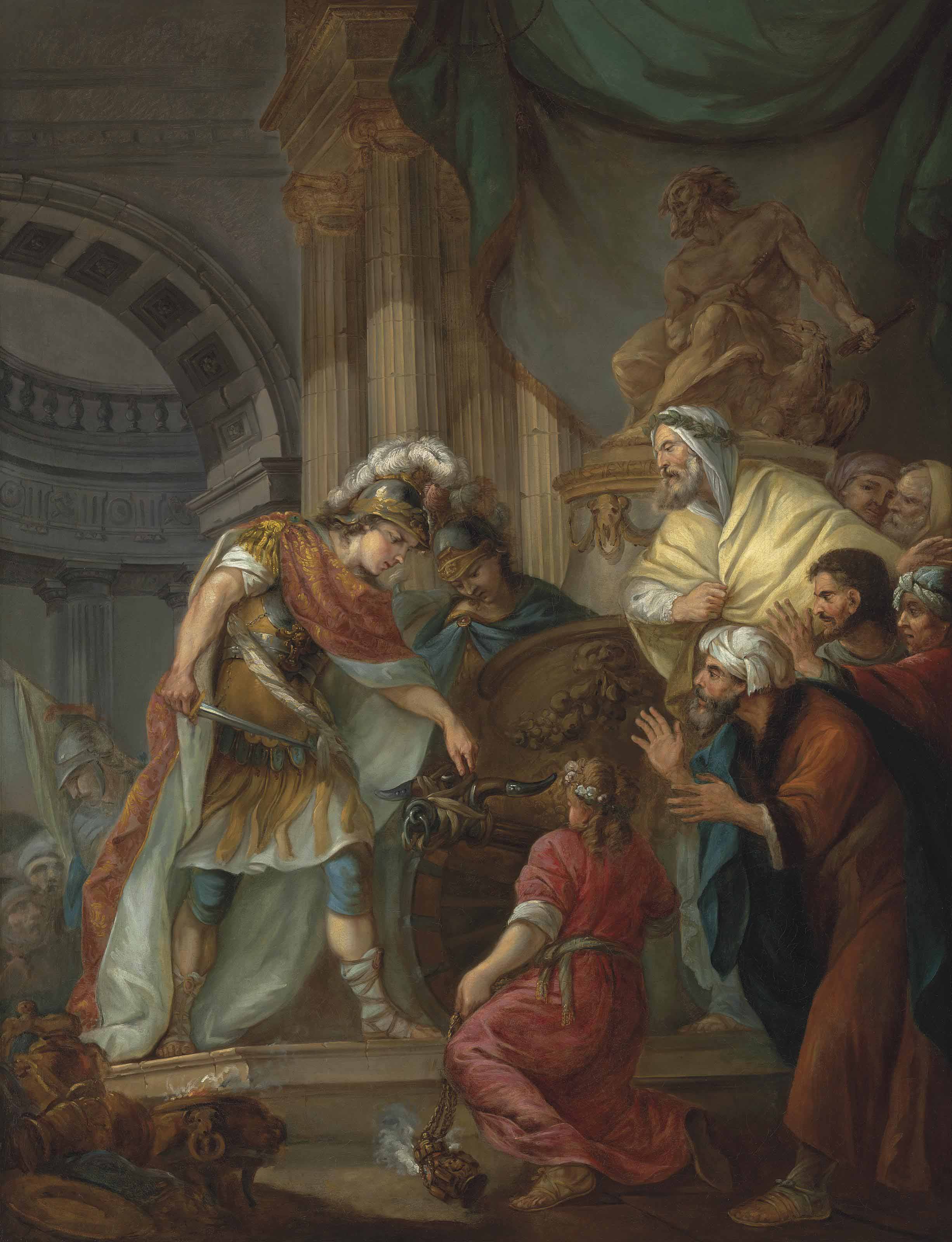 Gordias And The Gordian Knot French School, 18th Century , Alexander cutting the Gordian knot