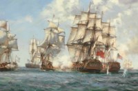Engagement between Mediator and three French and two American Ships