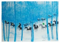 Cavalcade en forêt bleue