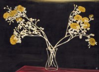 CHRYSANTHÈMES DANS UN VASE EN VERRE (CHRYSANTHEMUMS IN A GLASS VASE)