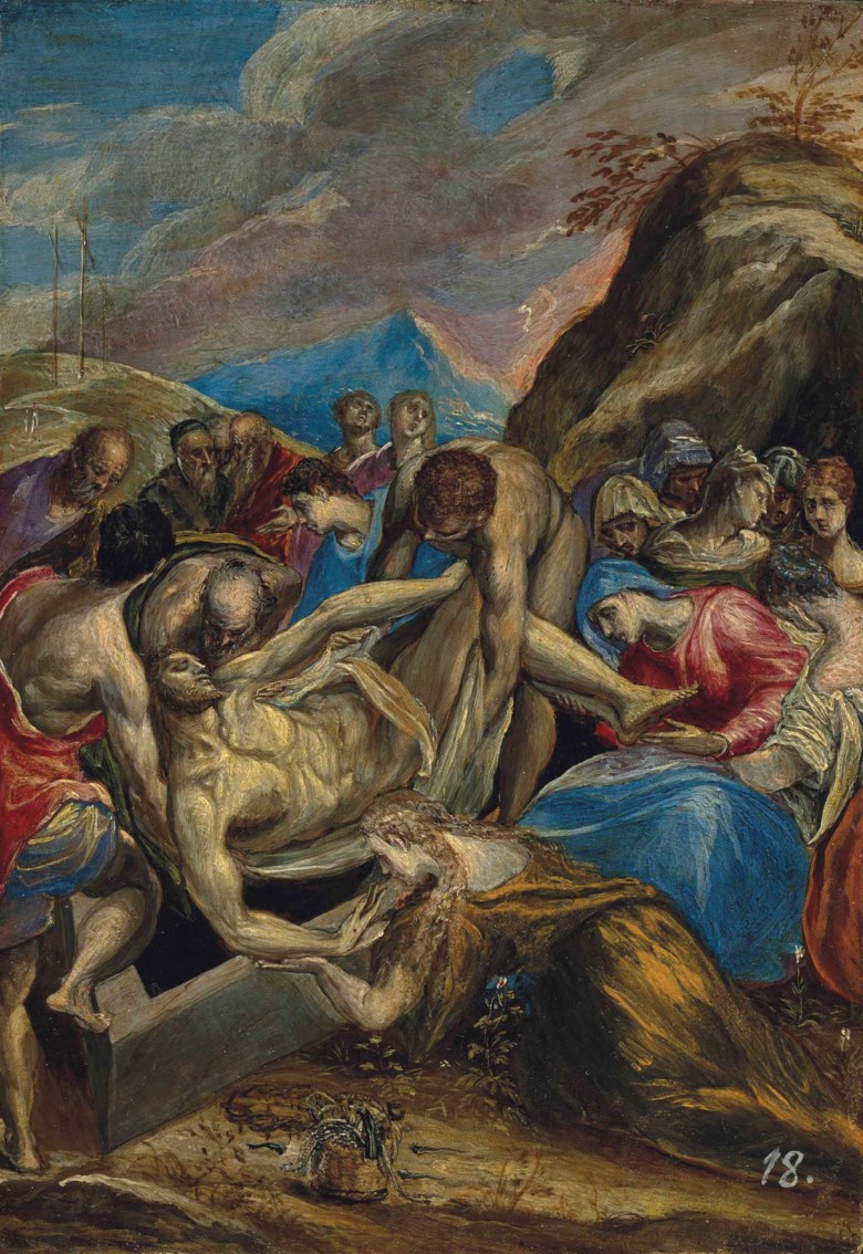 Doménikos Theotokopoulos, called El Greco (1541-1614), The Entombment of Christ. Oil on panel. 28 x 19.4 cm (11 x 7⅝ in). Sold for $6,101,000 on 14 April 2016 at Christie’s in New York. © Christie’s Images 
