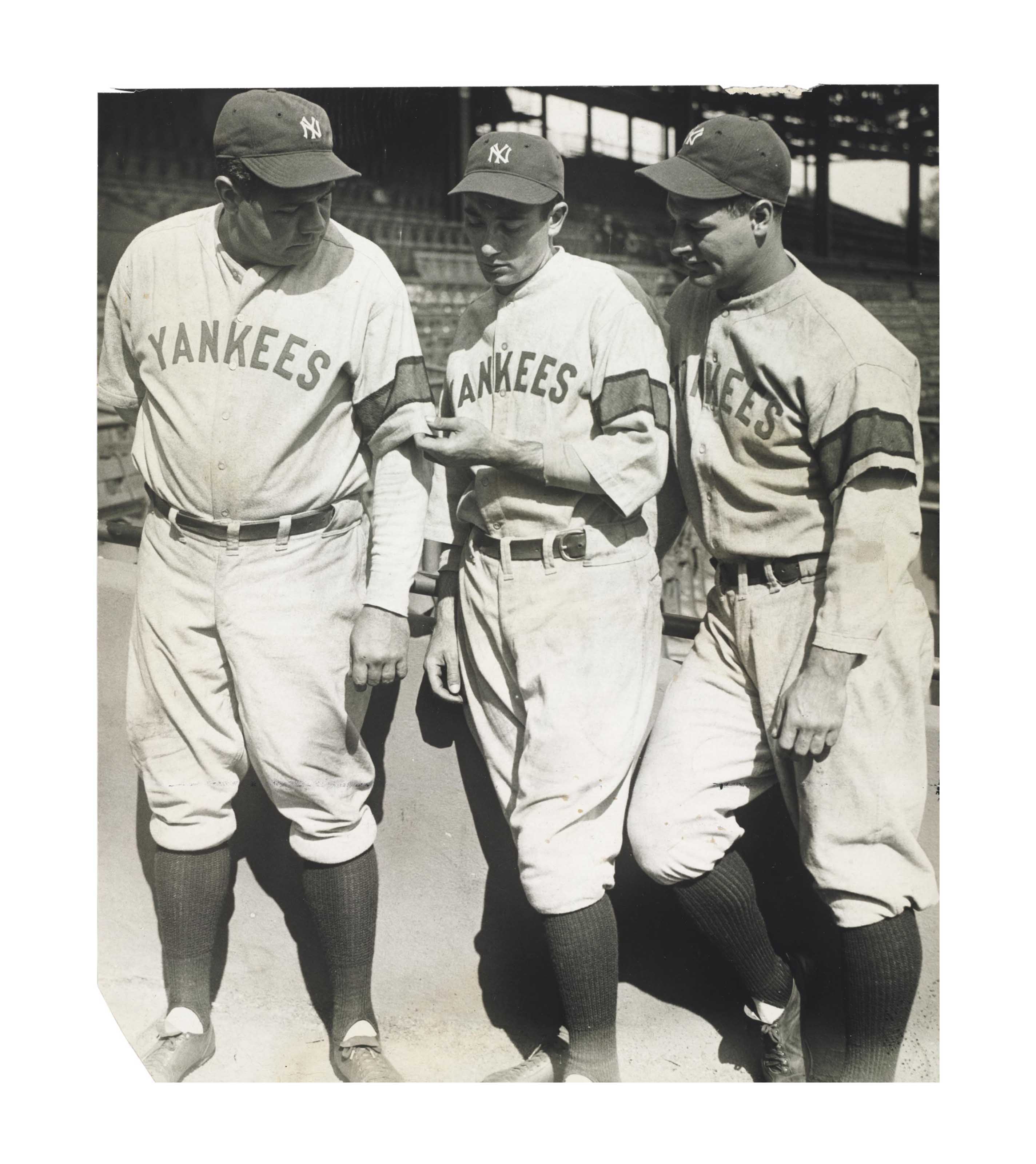BABE RUTH TONY LAZZERI LOU GEHRIG PHOTOGRAPH Christie S