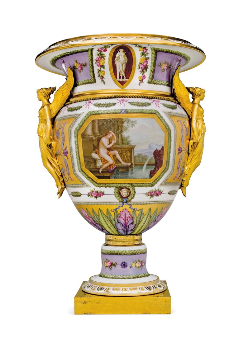 A Sèvres hard paste ormolu-mounted powdered lavender and gold-ground vase, circa 1805-06. Sold for $150,000 on 19 October 2021 at Christie’s Online