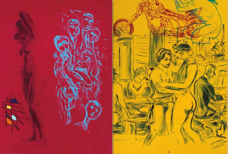 David Salle (b. 1952), A Couple of Centuries, 1982. Overall 110¼ x 159⅞ in (280 x 406.5 cm). Estimate £200,000-300,000. This lot is offered in Post-War and Contemporary Art Evening Auction on 6 October 2017  at Christie’s in London