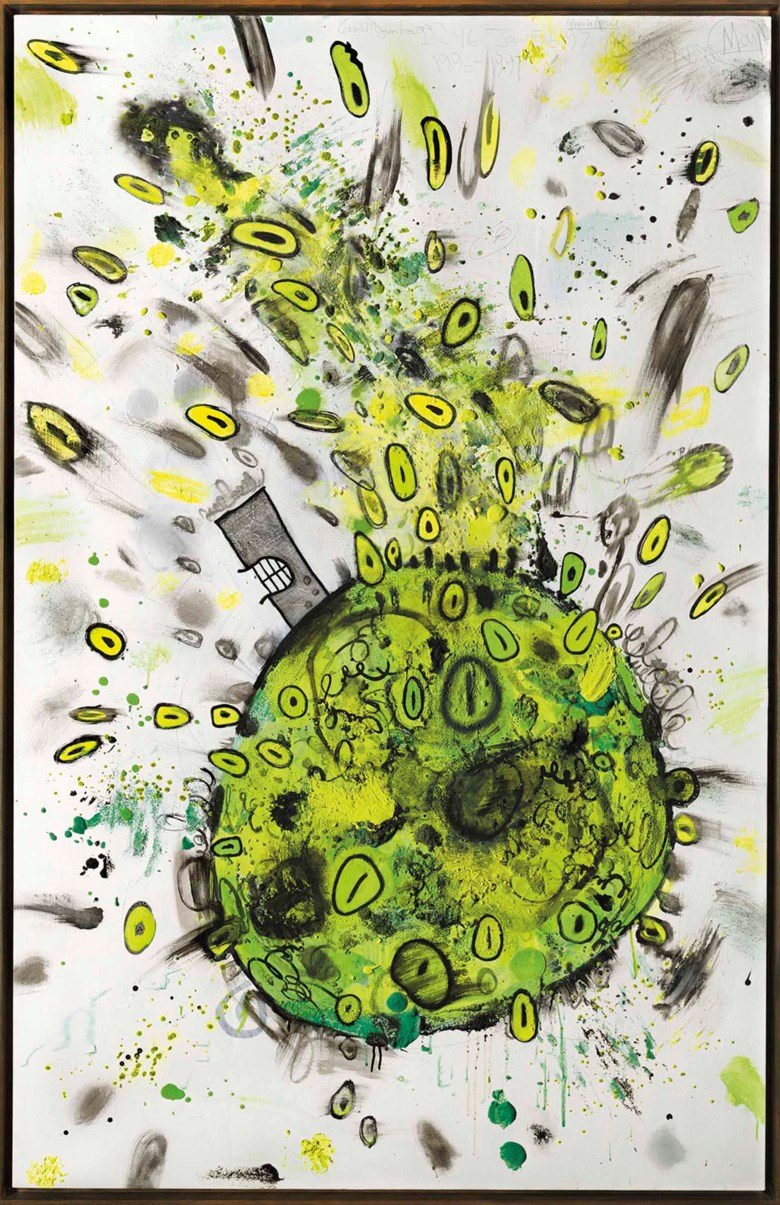 Carroll Dunham (b. 1949), The Second Green Planet, 1996-1997. 84 x 54 in (213.5 x 137.2 cm). Estimate £200,000-300,000. This lot is offered in Post-War and Contemporary Art Evening Auction on 6 October 2017  at Christie’s in London