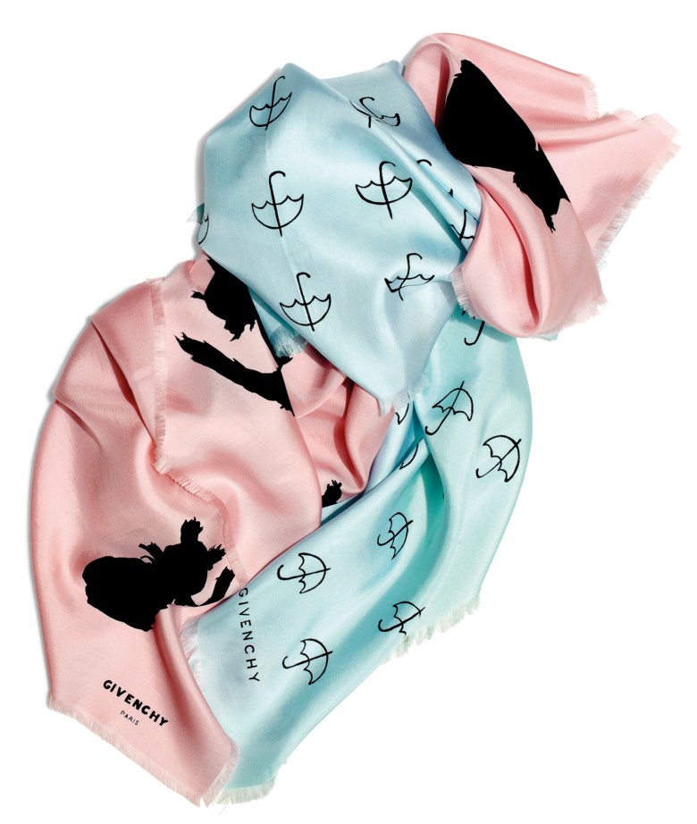 Two silk scarves, Givenchy. The first 30  in (76  cm) square. Estimate £500-800. This lot is offered in Audrey Hepburn The Personal Collection on 27 September 2017  at Christie’s in London