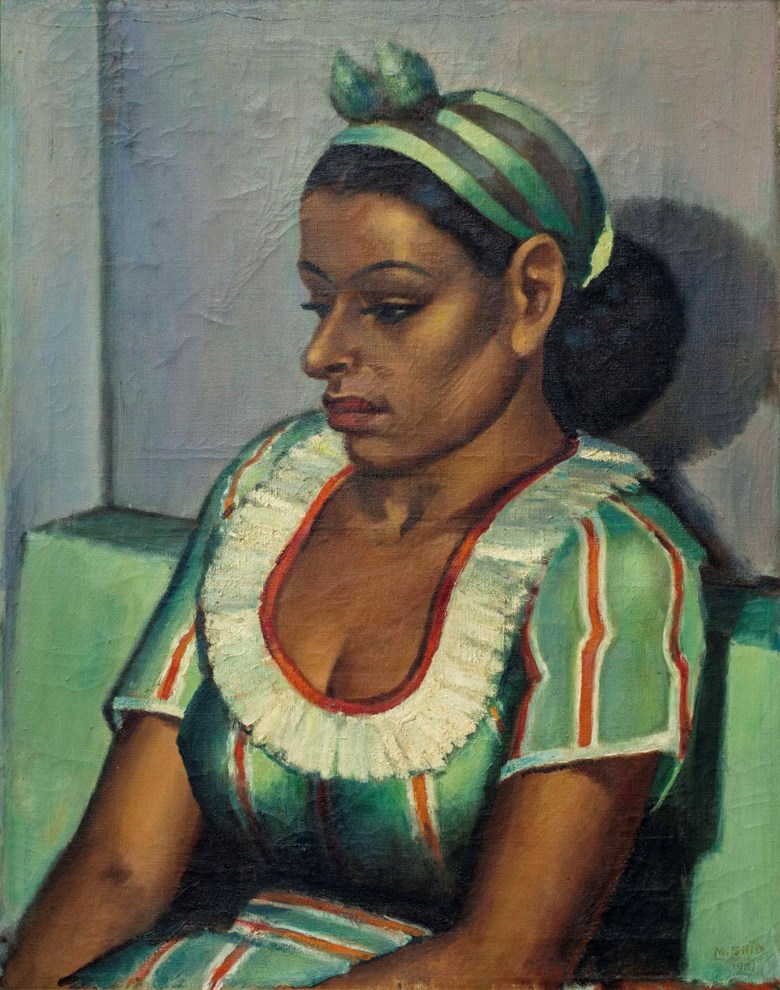 Mahmoud Saïd (Egyptian, 1897-1964), Hanem, painted in 1951. 28⅜ x 22 in (72 x 56 cm). Estimate £120,000-180,000. This lot is offered in Middle Eastern, Modern and Contemporary Art on 25 October 2017  at Christie’s in London