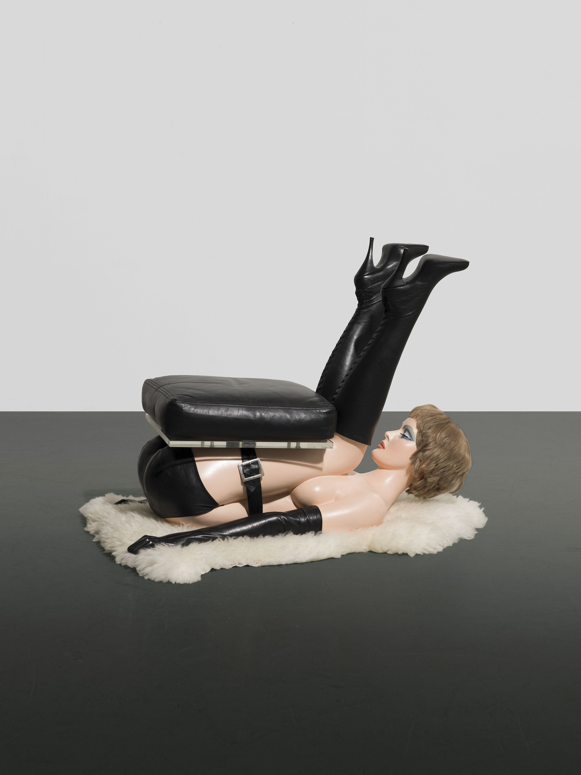 Allen Jones (b. 1937), Chair, executed in 1969, this work is from an edition of six. 30¾ x 37¾ x 22½  in (78 x 96 x 57  cm). Estimate £600,000-800,000. This lot is offered in Masterpieces of Design & Photography on 3 October 2017  at Christie’s in London
