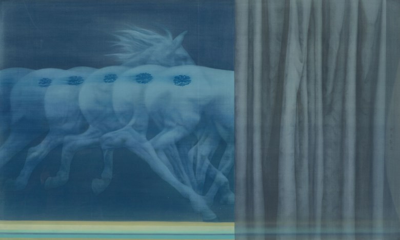 Xu Lei (B. 1963), Horse • Free Run. 88 x 148  cm (34⅝ x 58¼  in). Estimate HK$2,400,000-3,200,000. This lot is offered in Chinese Contemporary Ink on 27 November 2017  at Christie’s in Hong Kong