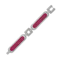 AN ART DECO RUBY AND DIAMOND BRACELET, BY CHARLTON & CO.