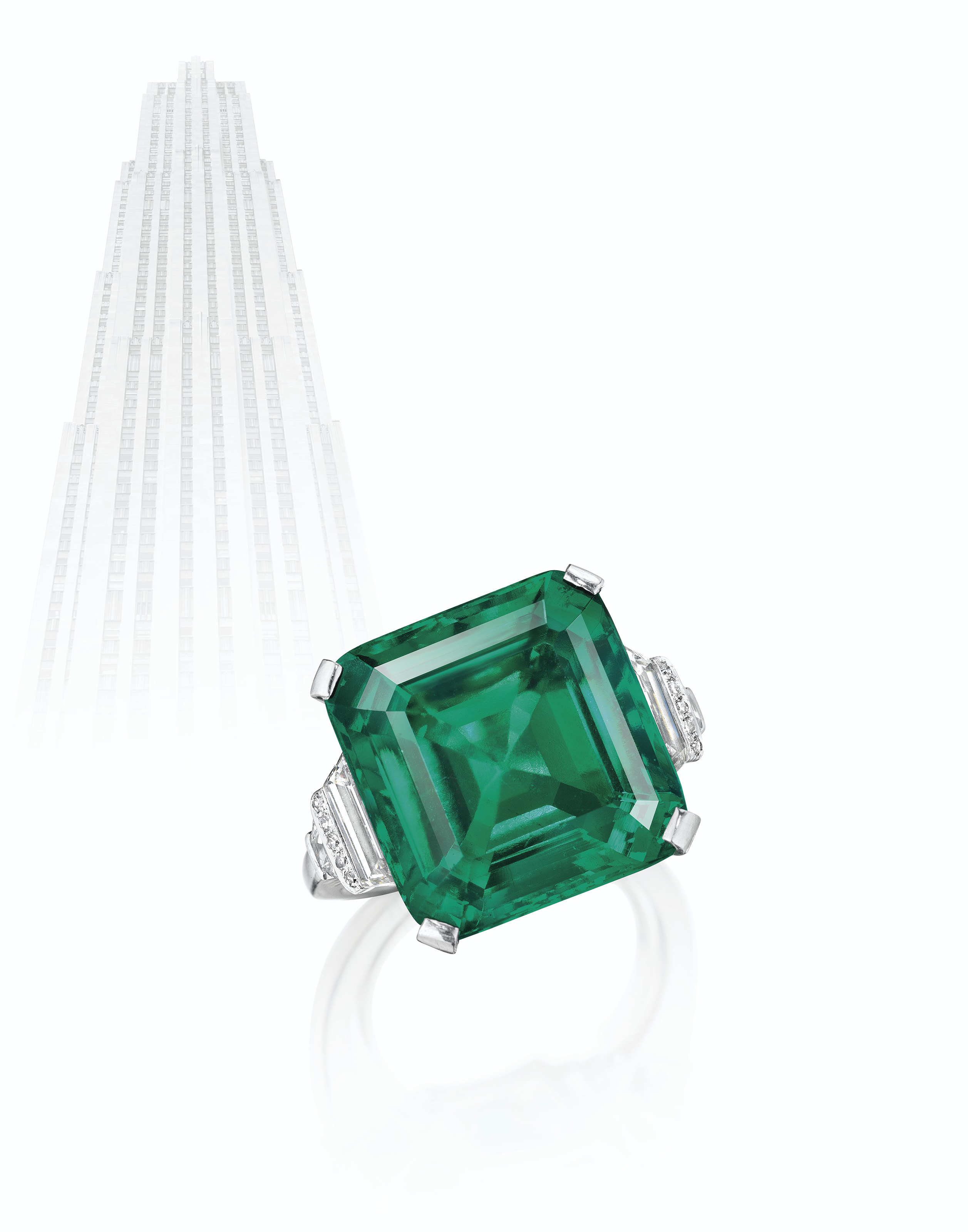THE ROCKEFELLER EMERALD A RARE AND HISTORIC EMERALD AND DIAMOND RING