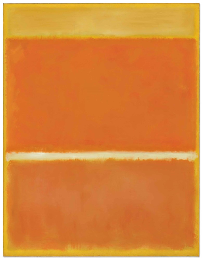 Mark Rothko (1903-1970), Saffron, painted in 1957. 69½ x 53¾  in (175.6 x 136.5  cm). Sold for $32,375,000 in the Post-War & Contemporary Art Evening Sale on 15 November 2017  at Christie’s in New York