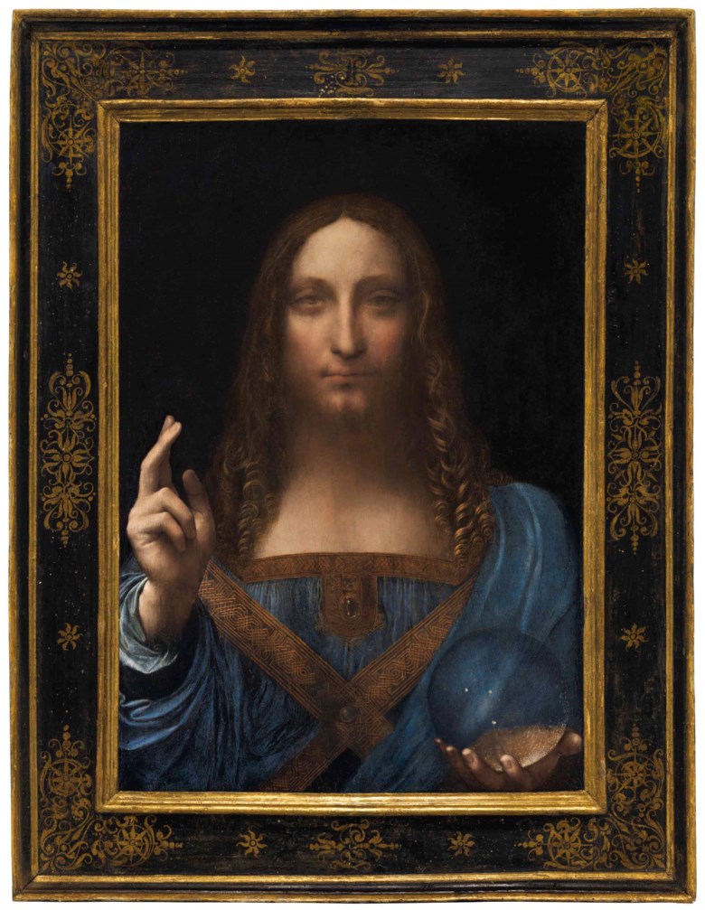 Leonardo da Vinci (1452-1519), Salvator Mundi, painted circa 1500. 25⅞ x 18  in (65.7 x 45.7  cm). Sold for $450,312,500 in the Post-War & Contemporary Art Evening Sale on 15 November 2017  at Christie’s in New York