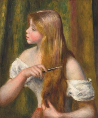 Pierre-Auguste Renoir (1841-1919) , Jeune fille se peignant (La Toilette) | Christie's