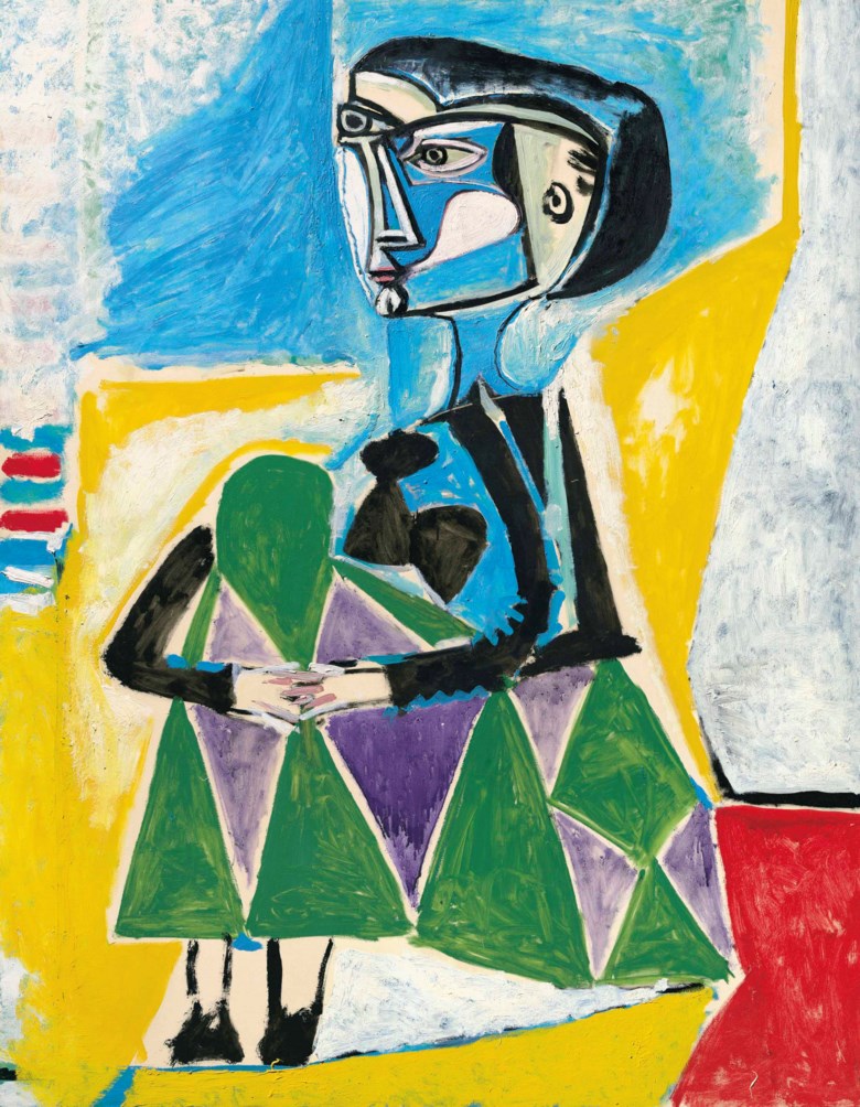 Pablo Picasso (1881-1973), Femme accroupie (Jacqueline), painted on 8 October 1954. 57½ x 44⅞  in (146 x 114  cm). Estimate $20,000,000-30,000,000. This lot is offered in the Impressionist & Modern Art Evening Sale on 13 November 2017  at Christie’s in New York