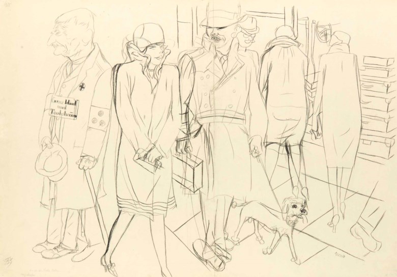 George Grosz (1893-1959), Die von der liebe Leben, circa 1926. 23⅝ x 34 ½  in (60 x 87.4  cm). Sold for $75,000 on 14 November 2017 at Christie’s in New York