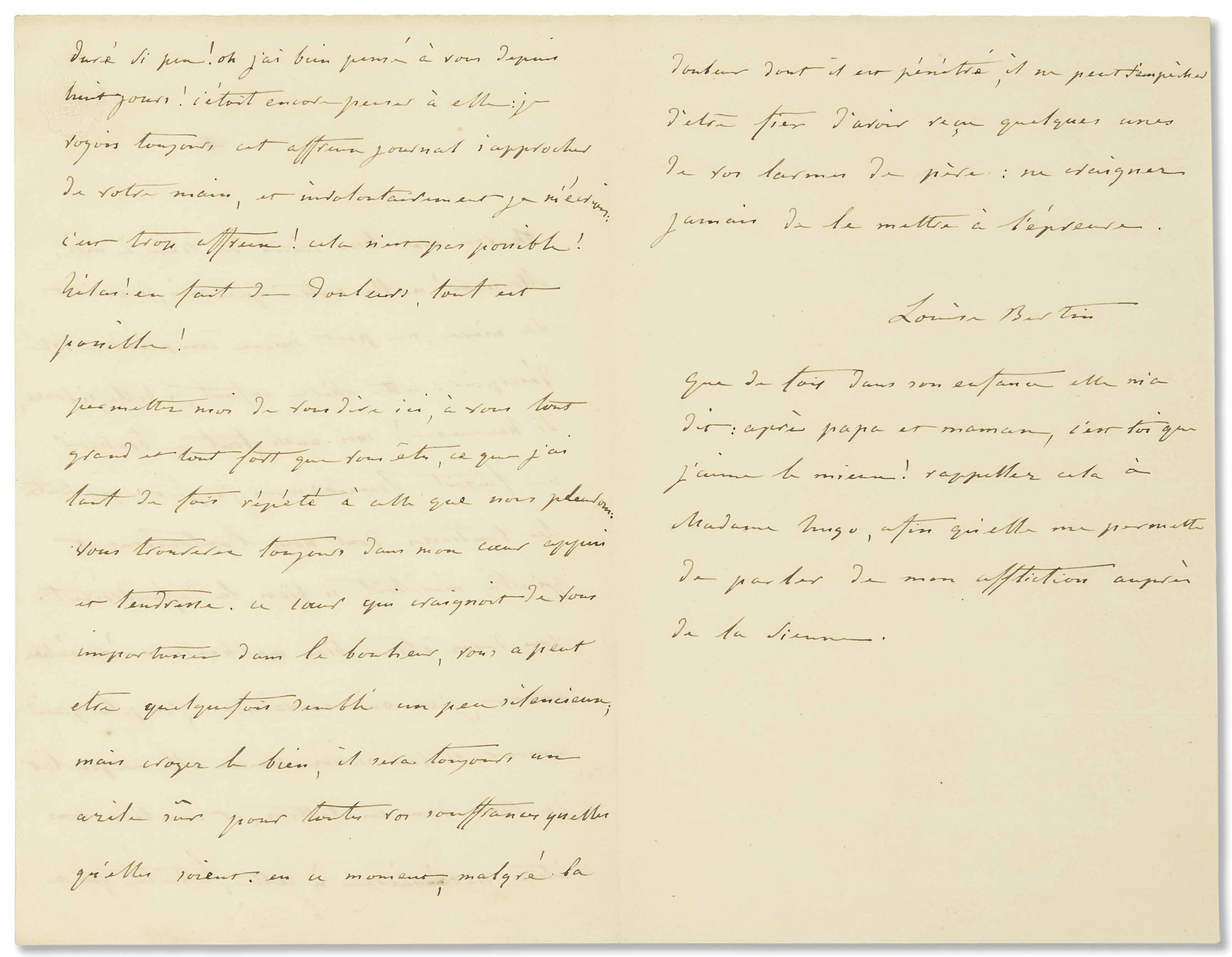 Lettre Autographe Signée Émile De La Bédollière - 1843 - Manuscrit Original