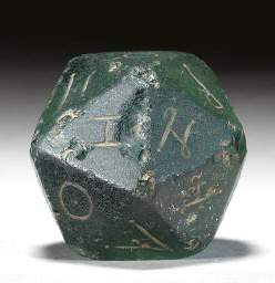 A ROMAN GLASS GAMING DIE  