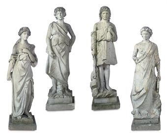 roman gods goddess goddesses numina models marble four bulliet 19th century statues romans referred re lot