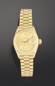 Swiss Rolex Oyster Perpetual Jubilee Datejust Full 18K Gold White MOP