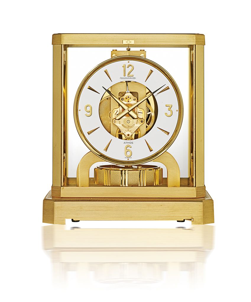 JAEGERLECOULTRE, ATMOS VIII R GILT BRASS AND GLASS BAROMETRIC DRIVEN