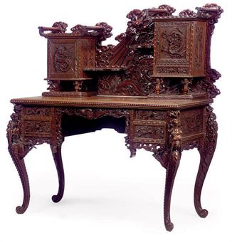 Hard Wood Desk on Hardwood Desk   Early 20th Century   Interiors Auction   Desk