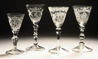 A DUTCH ENGRAVED GOBLET DEPICTING THE COAT-OF-ARMS OF ROTTERDAM, 'FLOREAT ROTTERODAMUM' 