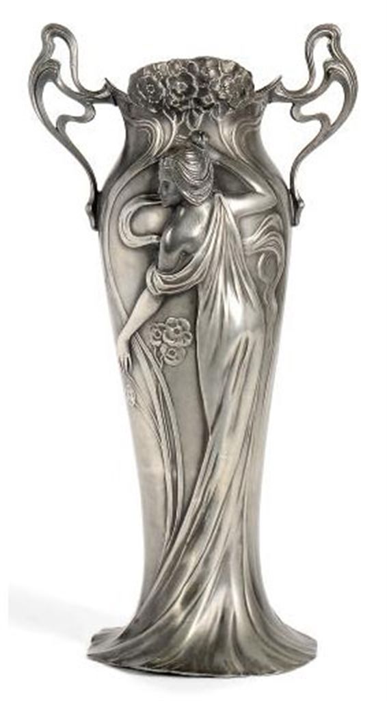 A WMF ART NOUVEAU PEWTER TWINHANDLED VASE , CIRCA 1906 Christie's