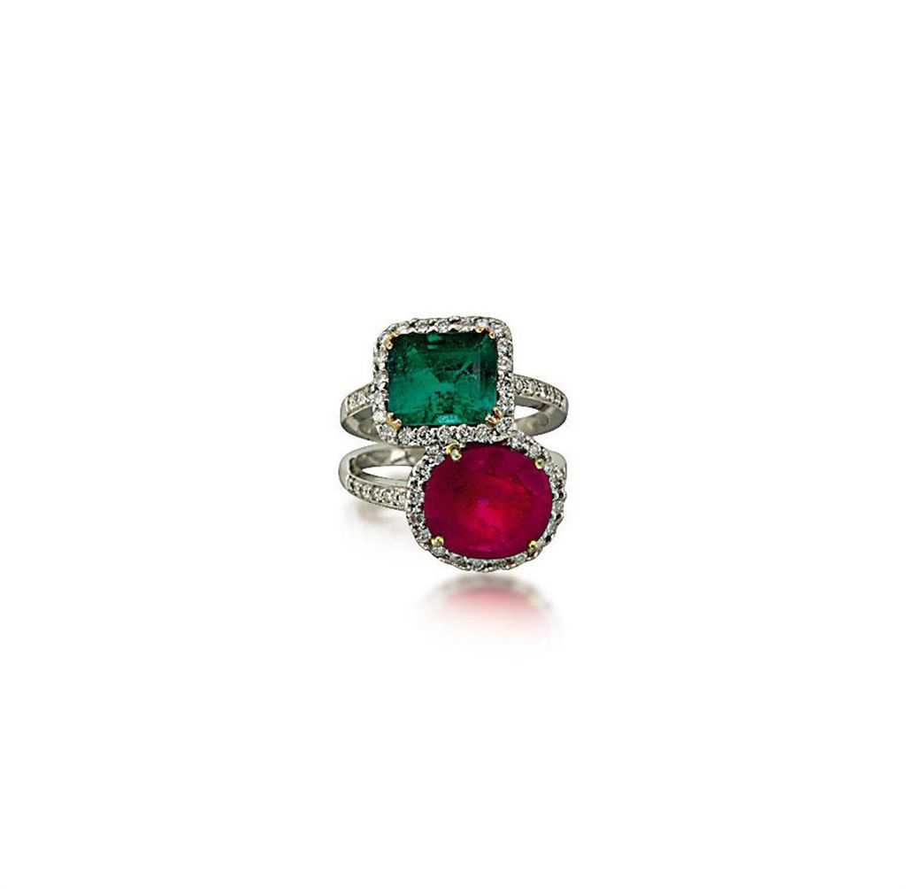 AN EMERALD, RUBY AND DIAMOND RING Christie's