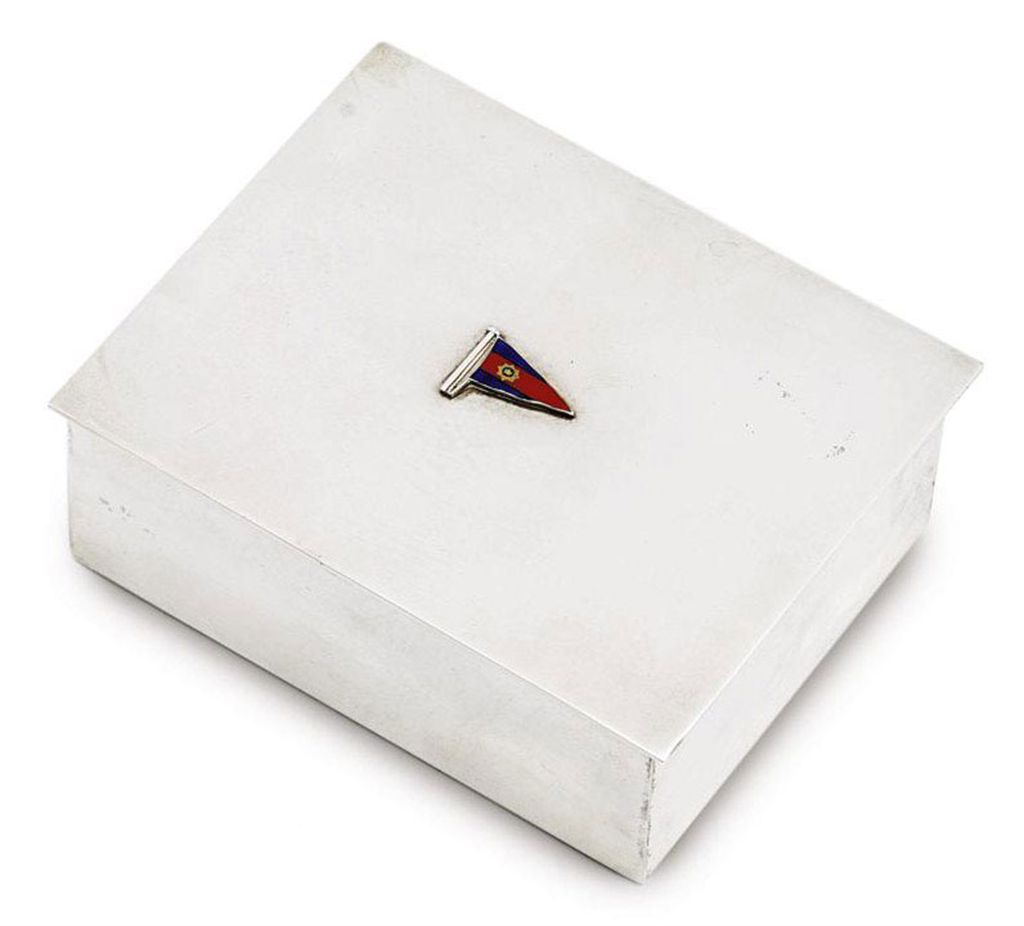 AN AMERICAN SILVER CIGARETTE-BOX