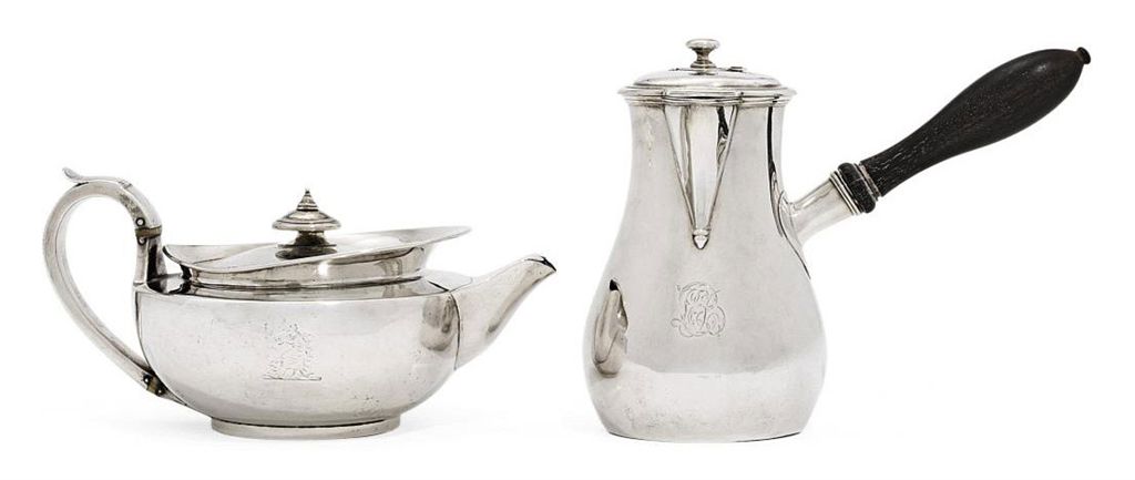 A GEORGE III SILVER CHOCOLATE-POT