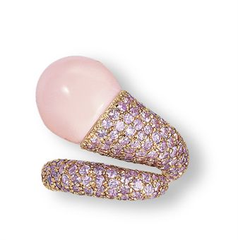 A CONCH PEARL AND PINK SAPPHIRE RING, BY MICHELE DELLA VALLE  