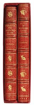 DODGSON, Charles Lutwidge ('Lewis Carroll'). Alice's Adventures in Wonderland. London: Macmillan & Co., 1866. 8° (189 x 126mm). Half-title, 42 illustrations from the woodcuts by Dalziel after John Tenniel. (Occasional light marginal soiling). Modern red morocco gilt by Bayntun, white rabbit stamped in gilt on front cover, inner dentelles, gilt edges (spine very lightly sunned), original cloth bound in at end, preserved together with the above in a cloth slipcase. SECOND (FIRST PUBLISHED) EDITION. The first edition of 2,000 was recalled by Dodgson, following the unsatisfactory printing of Tenniel's illustrations, and was never offered for public sale. Without the inverted 'S' in last line of contents. Williams-Madan-Green-Crutch 46; Lovett Collection 3.  
