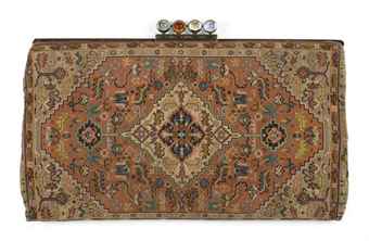 AN EMBROIDERED CLUTCH BAG  