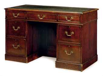 Kneehole Desk on An English Mahogany Kneehole Desk    20th Century   Interiors